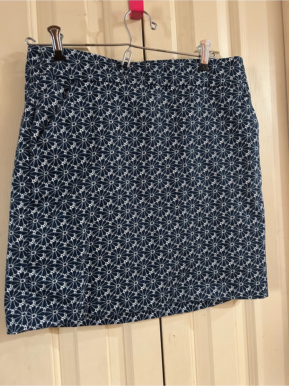 Tommy Hilfiger Navy Floral Lace-Pattern Mini Skirt